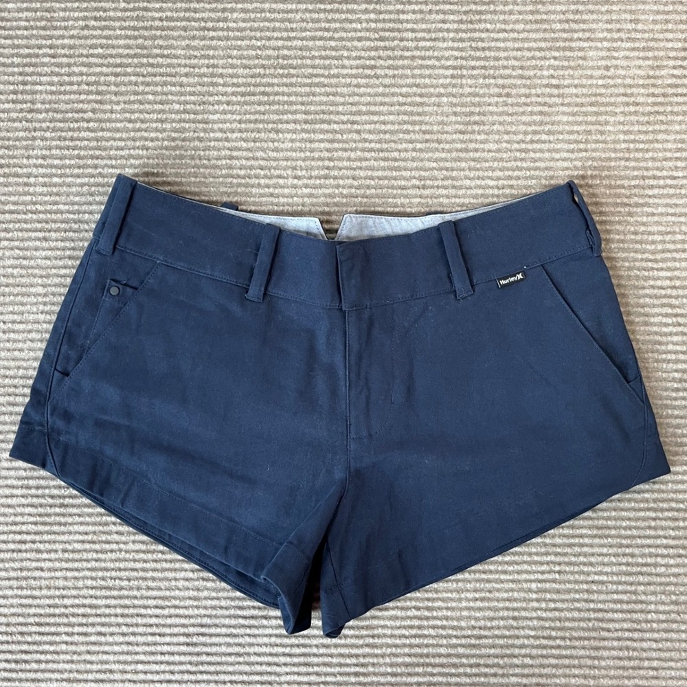 Hurley Womens Navy Blue Lowrider Chino Shorts Size 1 NWT